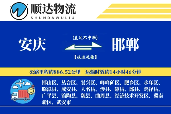 安庆到邯郸物流公司