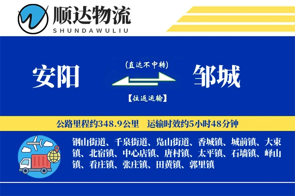 安阳到邹城物流公司
