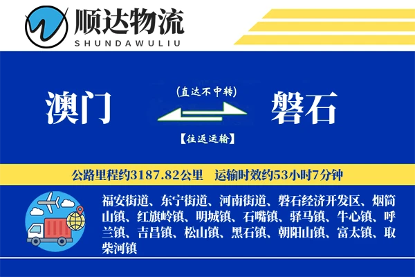 澳门到磐石物流公司
