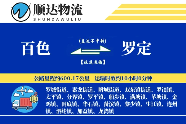 百色到罗定物流公司