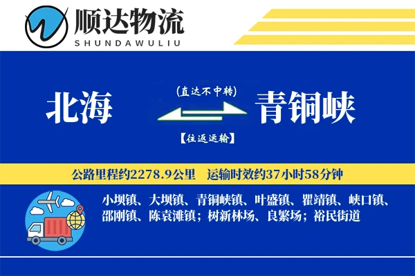 北海到青铜峡物流公司