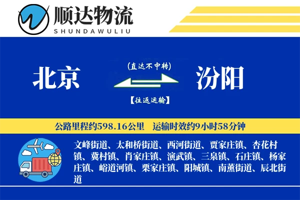 北京到汾阳物流公司-电商货运专线「成本效益」