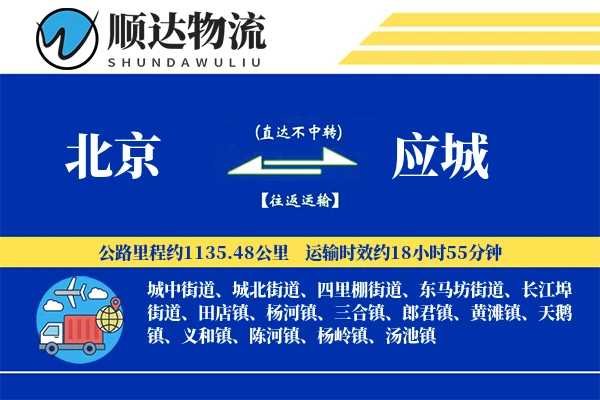 北京到应城物流公司-包装运输专线「一站式服务」