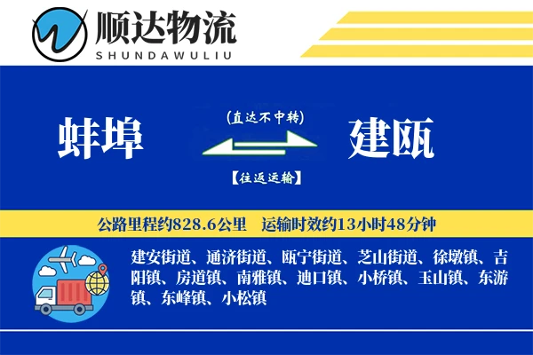 蚌埠到建瓯物流公司-零担运输专线「丢损赔偿」