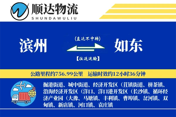 滨州到如东物流公司