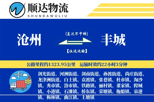 沧州到丰城物流公司-搬家运输专线「安全无忧」