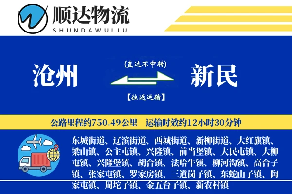 沧州到新民物流公司