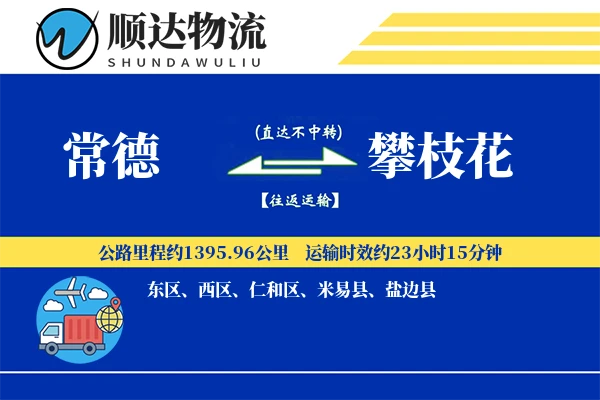 常德到攀枝花物流公司