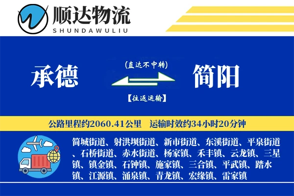 承德到简阳物流公司