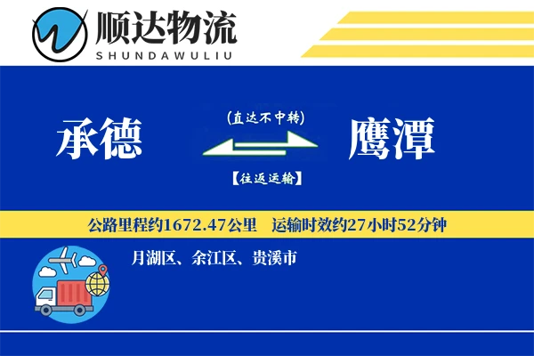 承德到鹰潭物流公司-包车货运专线「跨区域配送」