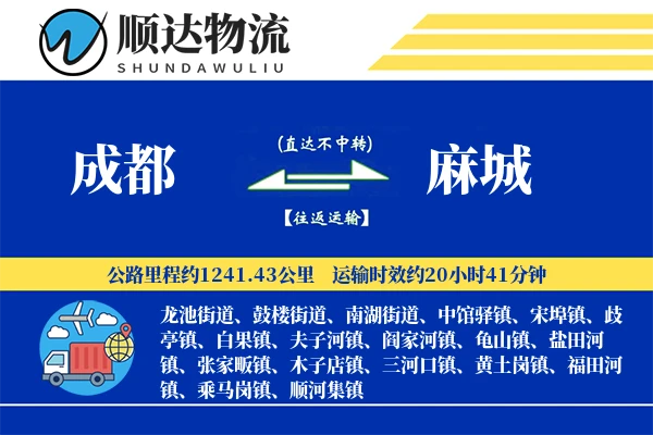 成都到麻城物流公司