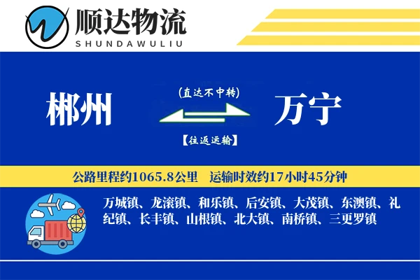 郴州到万宁物流公司