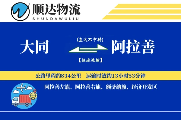 大同到阿拉善物流公司