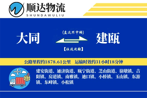 大同到建瓯物流公司