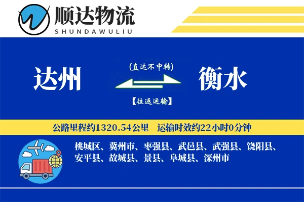 达州到衡水物流公司