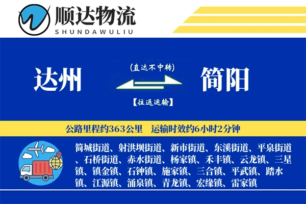 达州到简阳物流公司