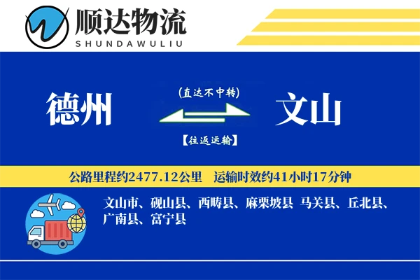 德州到文山物流公司-整车物流专线「供应链整合」