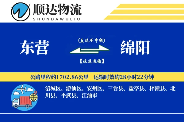 东营到绵阳物流公司