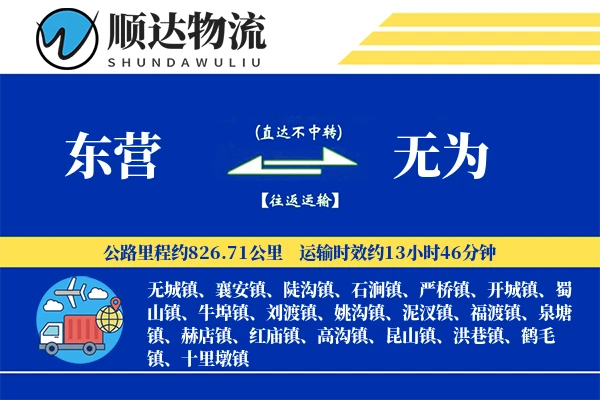 东营到无为物流公司