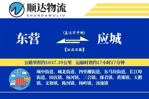 东营到应城物流公司