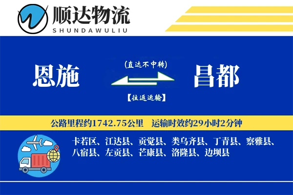 恩施到昌都物流公司-包装运输专线「代收货款」