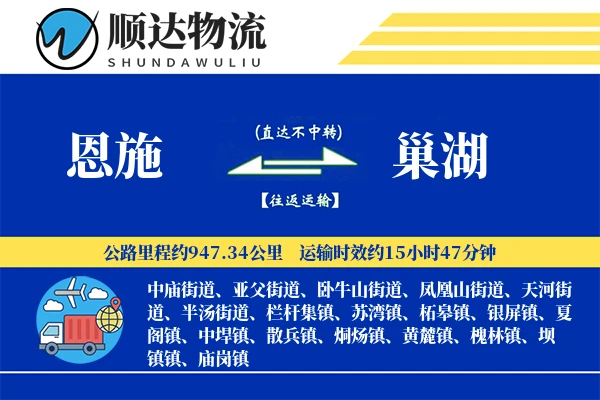 恩施到巢湖物流公司-生鲜物流专线「限时达服务」