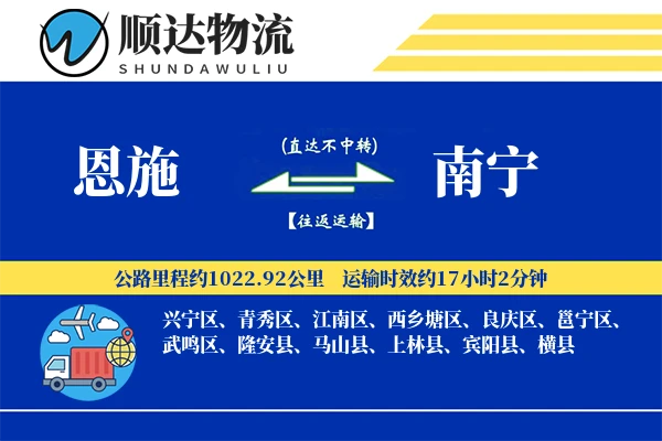 恩施到南宁物流公司-包装货运专线「夜间配送」