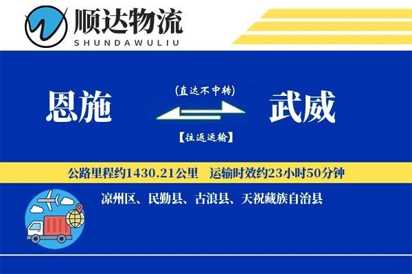 恩施到武威物流公司-大件货运专线「同城配送」
