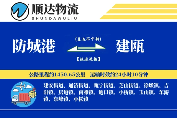 防城港到建瓯物流公司