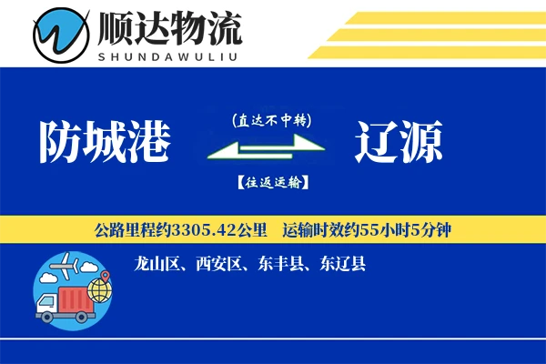 防城港到辽源物流公司