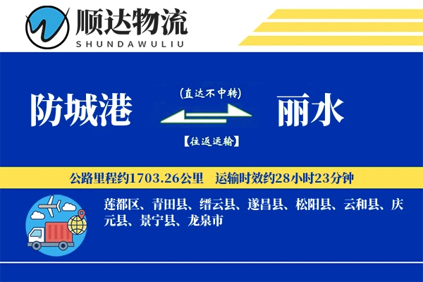 防城港到丽水物流公司