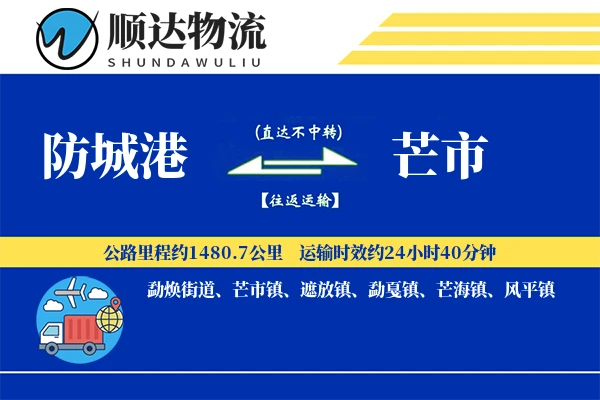 防城港到芒市物流公司