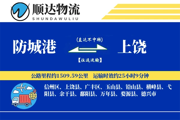 防城港到上饶物流公司