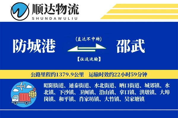 防城港到邵武物流公司-小件物流专线「灵活调度」