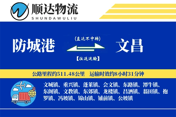 防城港到文昌物流公司
