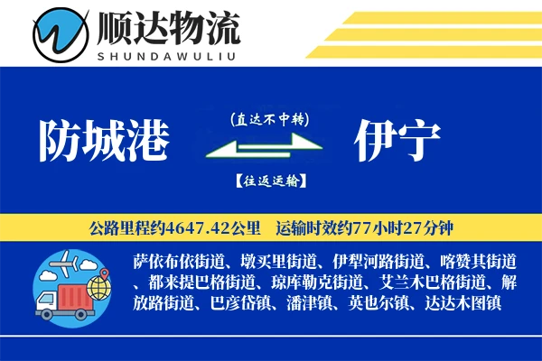 防城港到伊宁物流公司-整车物流专线「智能物流」