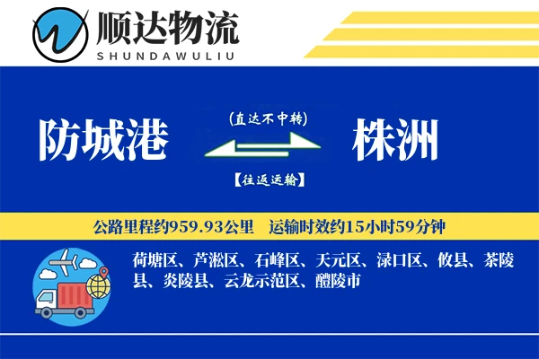 防城港到株洲物流公司
