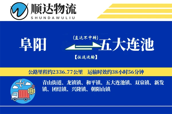 阜阳到五大连池物流公司