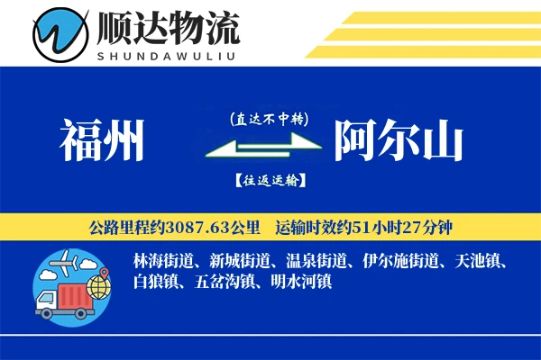 福州到阿尔山物流公司