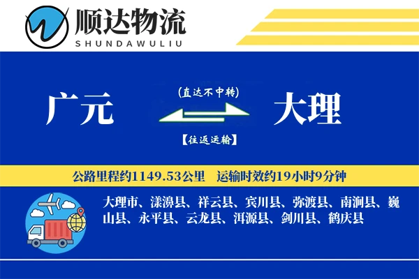 广元到大理物流公司