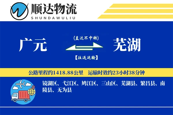 广元到芜湖物流公司-生鲜物流专线「量大价优」