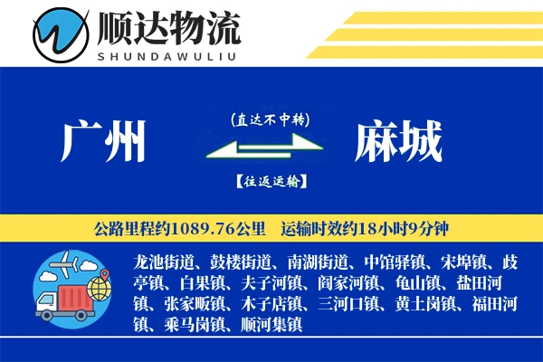 广州到麻城物流公司