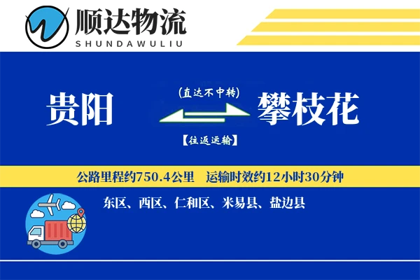 贵阳到攀枝花物流公司