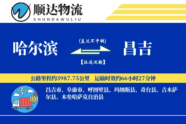 哈尔滨到昌吉物流公司