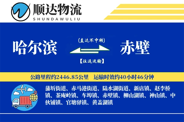 哈尔滨到赤壁物流公司