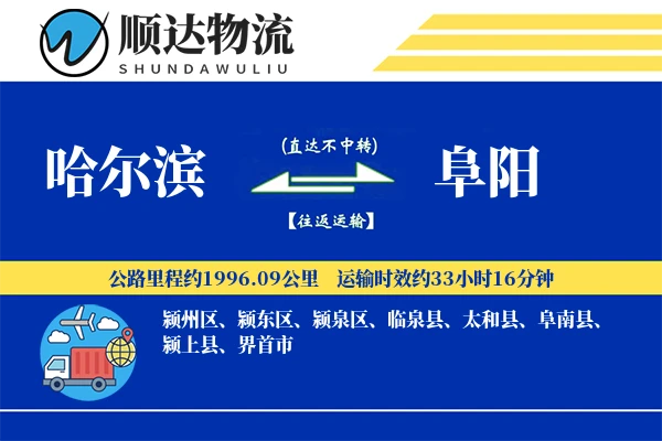 哈尔滨到阜阳物流公司