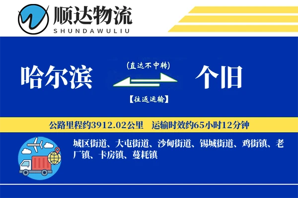 哈尔滨到个旧物流公司