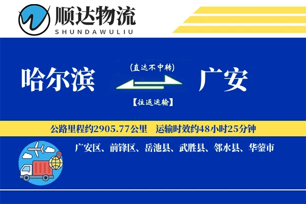 哈尔滨到广安物流公司
