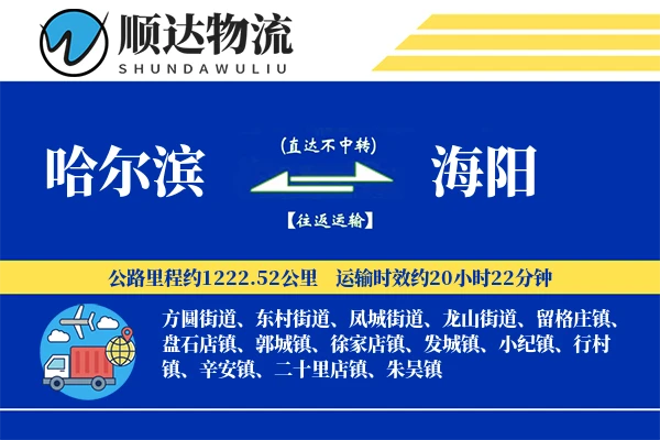 哈尔滨到海阳物流公司