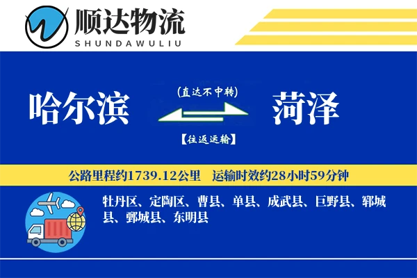 哈尔滨到菏泽物流公司